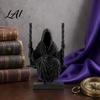 Three-dimensional Pleated Body 3D Printed Sitting Reaper Statue Faceless Man In Black Robe On Ornament Swing Figurine Gothic Cloak Sculpture