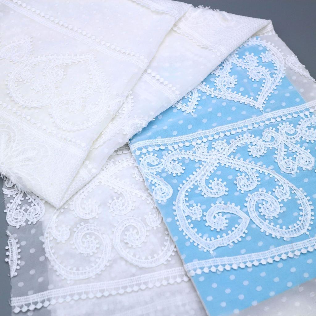 Tessuti Nuovi in Seta di Latte Ricamati per Primavera ed Estate, Tessuti Ricamati per Tessili per la Casa, Tessuti, Accessori d'Abbigliamento