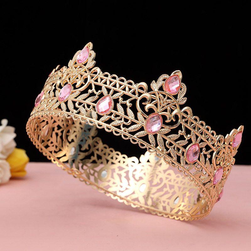 

Fashion Men Multi-Color round Birthday Neutral Crown Gold Pink Round Crown