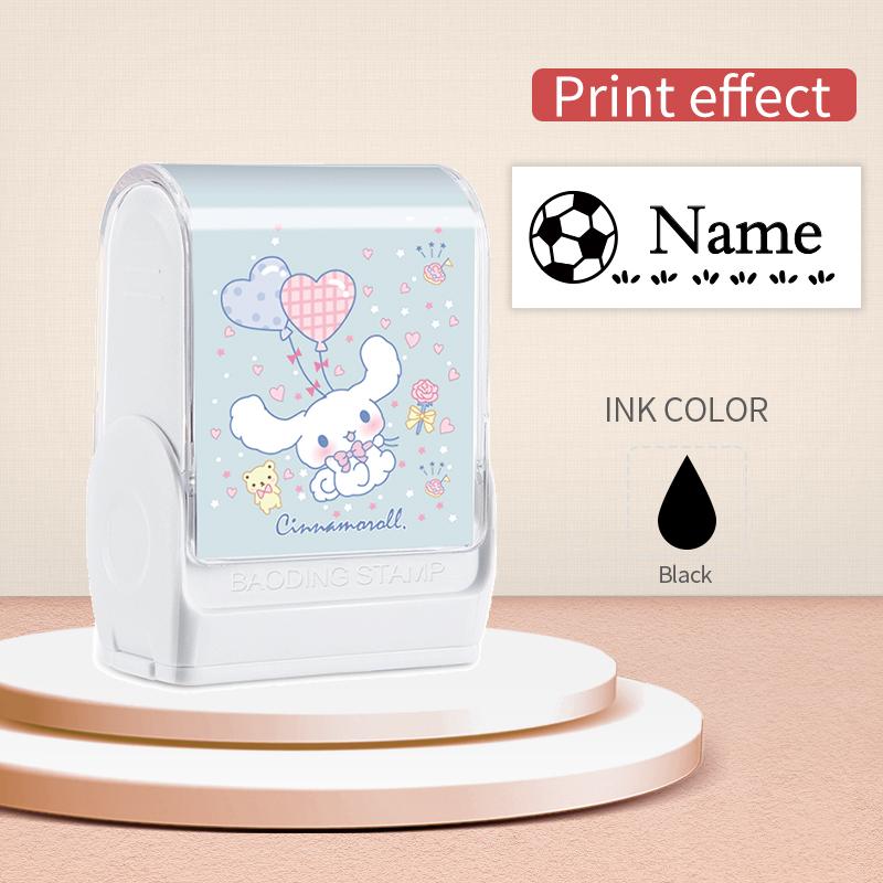 Personalized Cinnamoroll Name Stamp With Washable Ink – Durable Smudge-Free Design for Making School Supplies, and Party Favors