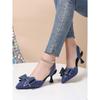 New Summer Rhinestone Bow High Heels - Women’s Pointed Toe Stiletto Dress Sandals