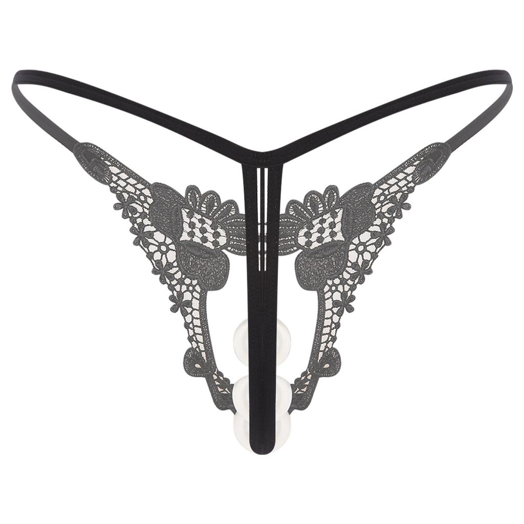 Womens Beads Massage Hollow Out Thong Lingerie Underwear