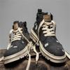 Botas Martin de caña media para hombre, otoño, retro, suela gruesa, aumento interior de altura, botas de lona de caña alta para hombre, invierno