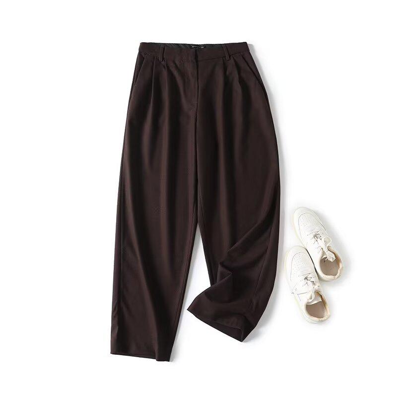 

2025 Spring Women s Versatile Slim Fit Pleated Casual Pants Medium