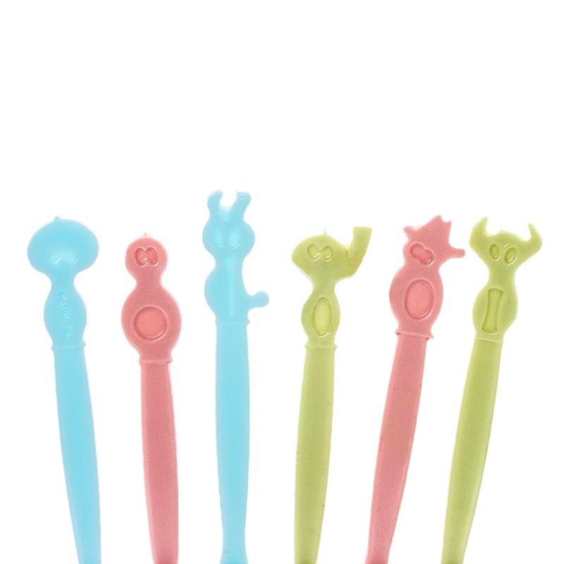 50 Pcs Cartoon Two-tooth Household Cute Disposable Fruit Forks