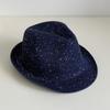 Mardi Gras Sequins Fedoras Hat for Adult Unisex Masquerade Carnivals Mesh Derby Hat Performances Hat with Rolled Up Brim