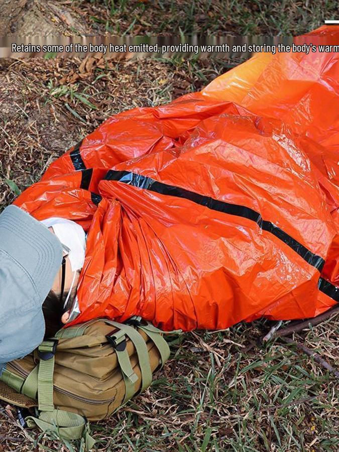 PE Aluminum Emergency Sleeping Bag: Cold Protection, Raincoat, Tent, Outdoor Storage