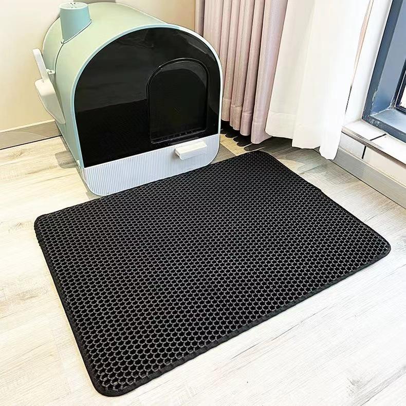 Extra Large EVA Double Layer Cat Litter Mat - Anti-Tracking and Sand Trapping Pet Mat