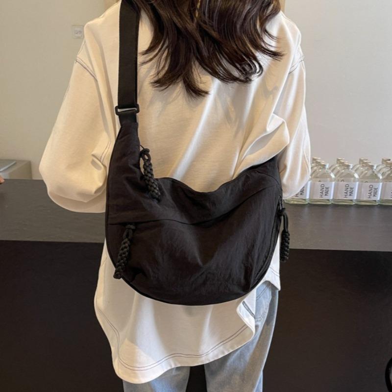 Nylon Shoulder Bag   Summer High-capacity Women's Crossbody Dumpling Bag Versatile and Niche Design Messenger Bag