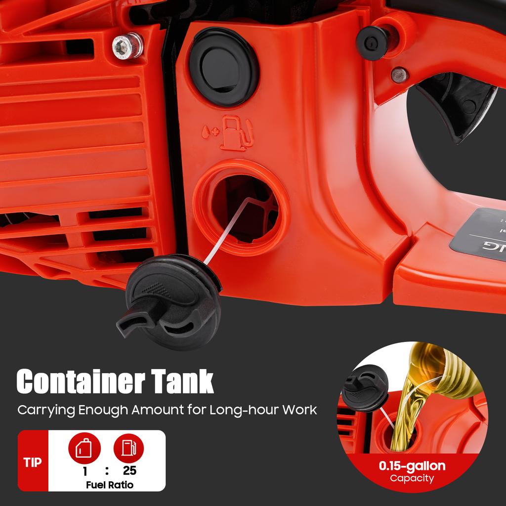 58cc Bensinmotorsag 20 Tommer Profesjonell Kraft 2,6KW Motorsag for Trekapping Tømmerhogst Gård Hage Skogbruk