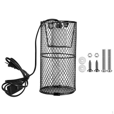 Pet Cage Heating Lamp, Anti Scald Sturdy Reptile Protection Lampshade,