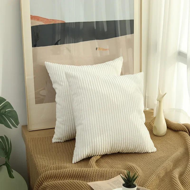 Mjuk Plysch Flanell Kuddfodral Manchestertyg Kuddfodral 40X40 45X45 50x50cm Fluffigt Soffkuddfodral för Soffa Vardagsrumsinredning