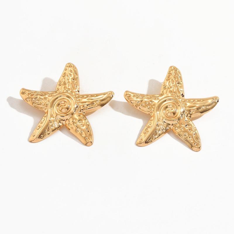 Seaside earrings summer ocean vacation wind alloy starfish earrings women's niche exaggerated earrings