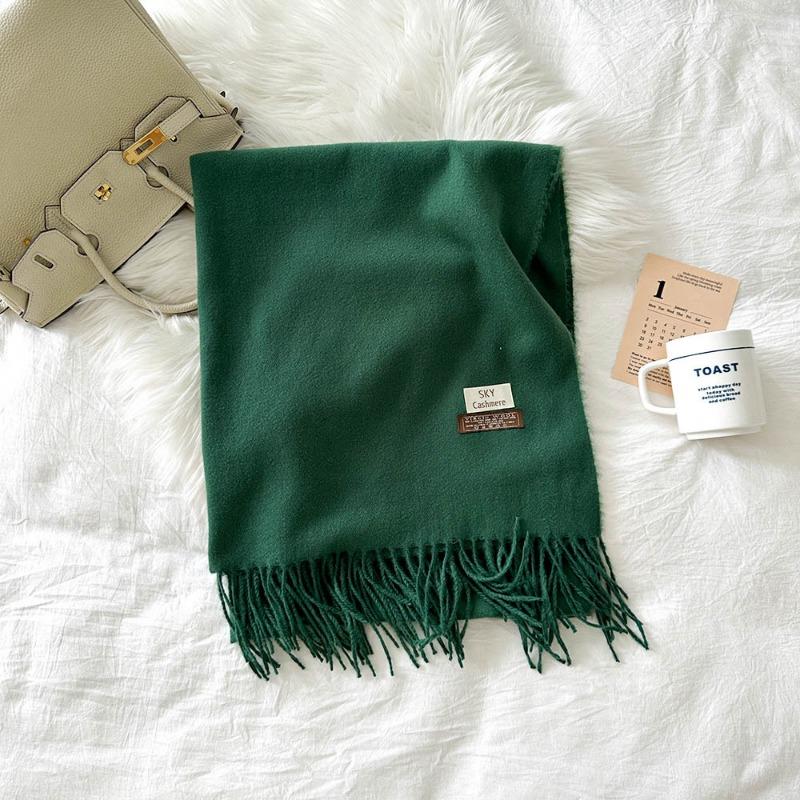Solid color scarf women's winter new imitation cashmere scarf multi-color warm scarf long shawl