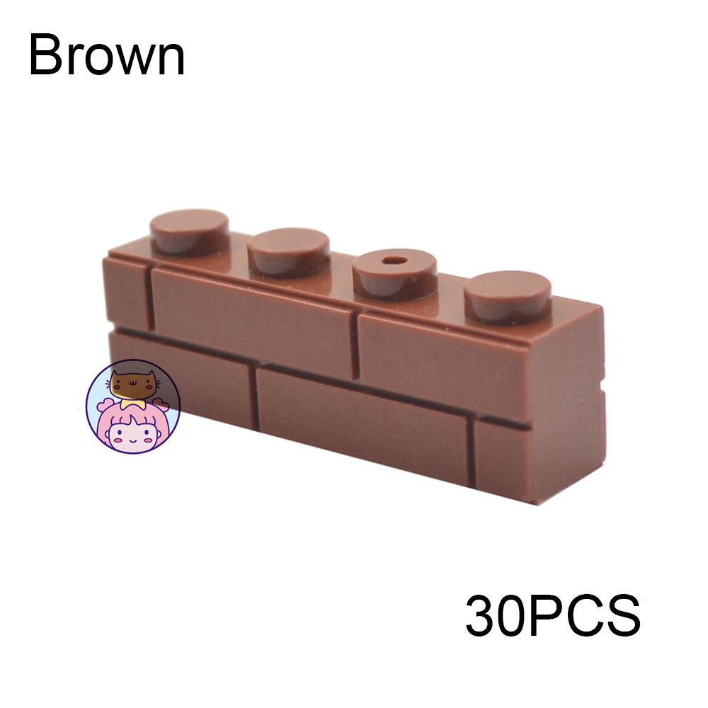 30pcs Wall Striped Bricks MOC 1x4 Building Blocks Toys Palace Castle Creative Figures Military House Wall Transparency Parts