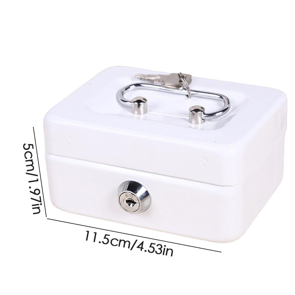 Cash Box with Lock Lightweight Money Cash Box for Change Lockable Petty Cash Deposit Tin Mini Cash Safe Box Money Storage Box