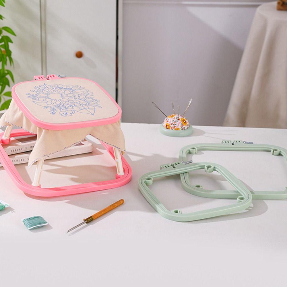 Double Layer Embroidery Frame Stitch Holder Cross Stitch Rack Embroidery Stand Hoop Household