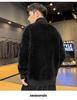 Men's Faux Mink Fur High-Neck Sweater: Trendy Loose Warm Korean Style Knitwear for Autumn and Winter