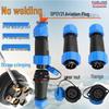 No-Weld SP17/21 Aviation Plug with Rear Nut Flange, IP68 Waterproof 5-Core Connector