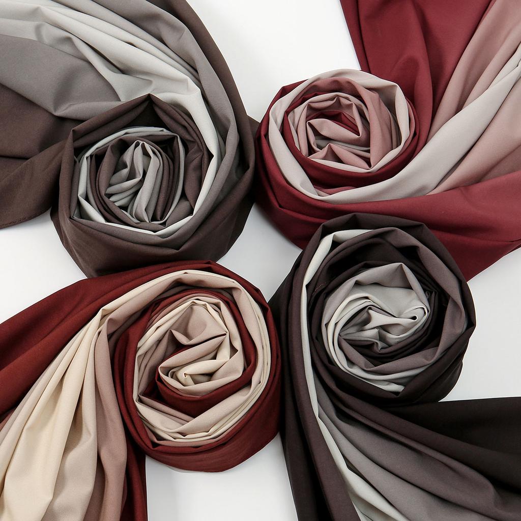 Stretch Cotton Modal Gradient Scarf Muslim Hijabs Women Premium Soft Head Scarf Turban Tube Headwraps Bandana Long Shawl180*70Cm