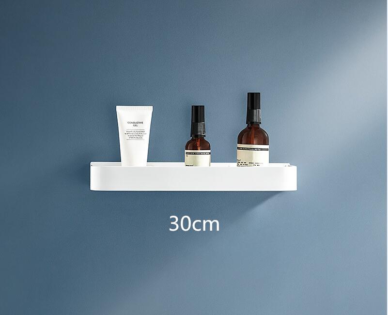 Tuqiu Bathroom Shelf Bath Shower Shelf Aluminum White Bathroom Shampoo Holder Corner Shelf Wall Mounted Kitchen Storage Holder