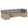 Garden Sofa Set 7 Pcs Beige and Light Grey Poly Rattan
