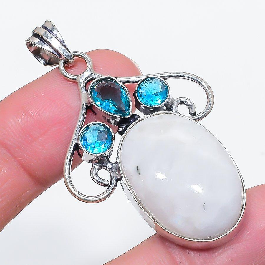 

Natural Moonstone, Topaz Gemstone 925 Sterling Silver Jewelry Pendant 2.17 c9a58