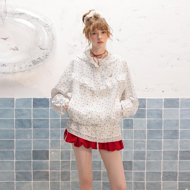 unifree Sweet Girl Double-Layer Lace Hooded Jacket