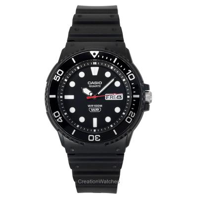 Reloj analógico estándar con correa de resina y esfera negra de cuarzo MRW-230H-1E1V 100M para hombre