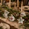 Festive Garland Hanging Supplies Burlap Christmas Ornaments, Rustic Linen Fabric Decoration, Tree Ball Stocking Indoor Party Decorations Star