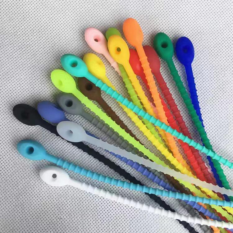 Self-Locking Silicone Cable Tie - Cartoon DIY Key Ring Reusable Clip