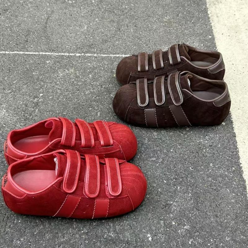 Ugly cute Velcro bread shoes early autumn new retro platform niche design sense leather break