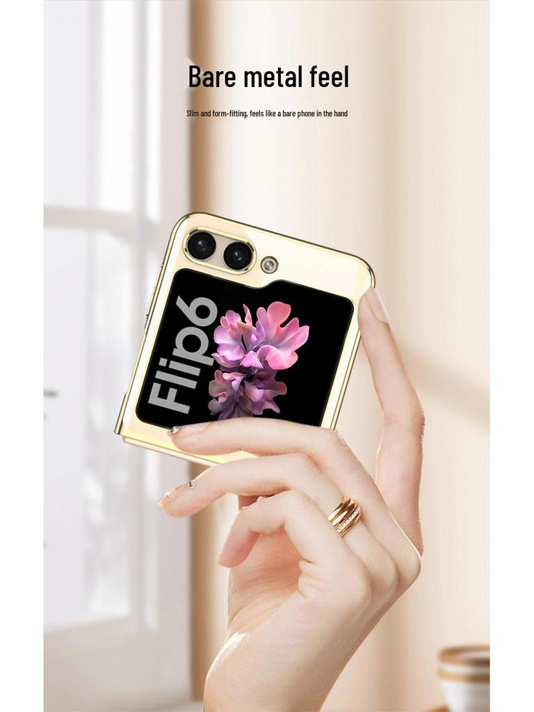 Samsung Z Flip6 Electroplated Transparent Ultra-Thin Anti-Drop Case for Foldable Screen