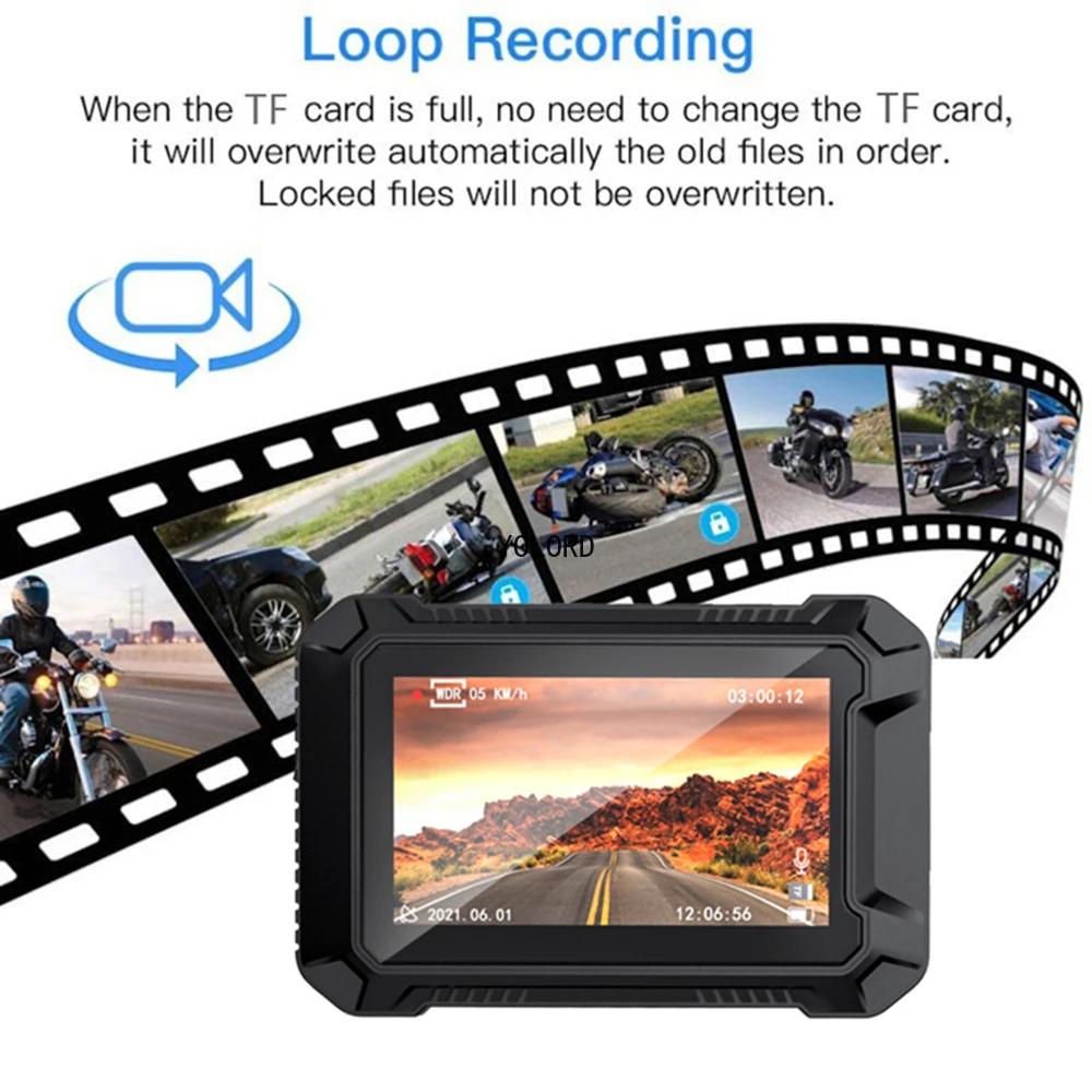 WiFi Motocyklový DVR Palubná Kamera 1080P+1080P Full HD Predný Zadný Pohľad Vodotesná Motocyklová Kamera GPS Záznamník Záznamové Zariadenie