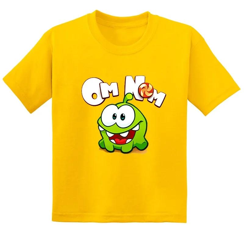 Cut the Rope Om Nom Frog Kids T-Shirt Funny Cartoon Summer Short Sleeve Baby Boys Girls Cute Clothes for Children