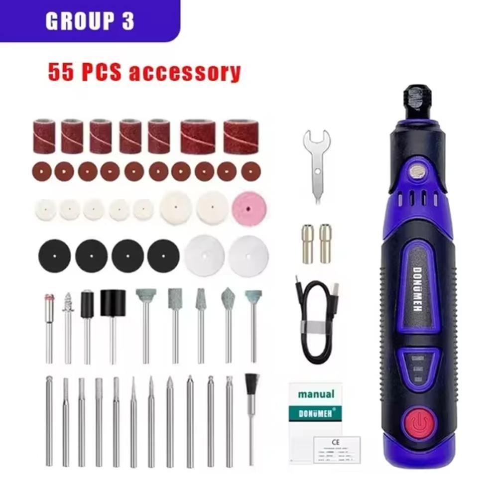 Mini Electric Drill Multifunctional Grinder 3-Speed USB Power Tool with Engraving Pen and Accessories Set Home DIY Rotary Tool