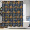 Luxury Blue Gold Shower Curtain Modern Geometric Print Pattern Decorative Bathroom Accessories for Home Decoration