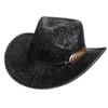 Glitzerndes Cowboyhut Unisex Westernstil Breiter Rand Fedora Hut für Party Festival Cosplay
