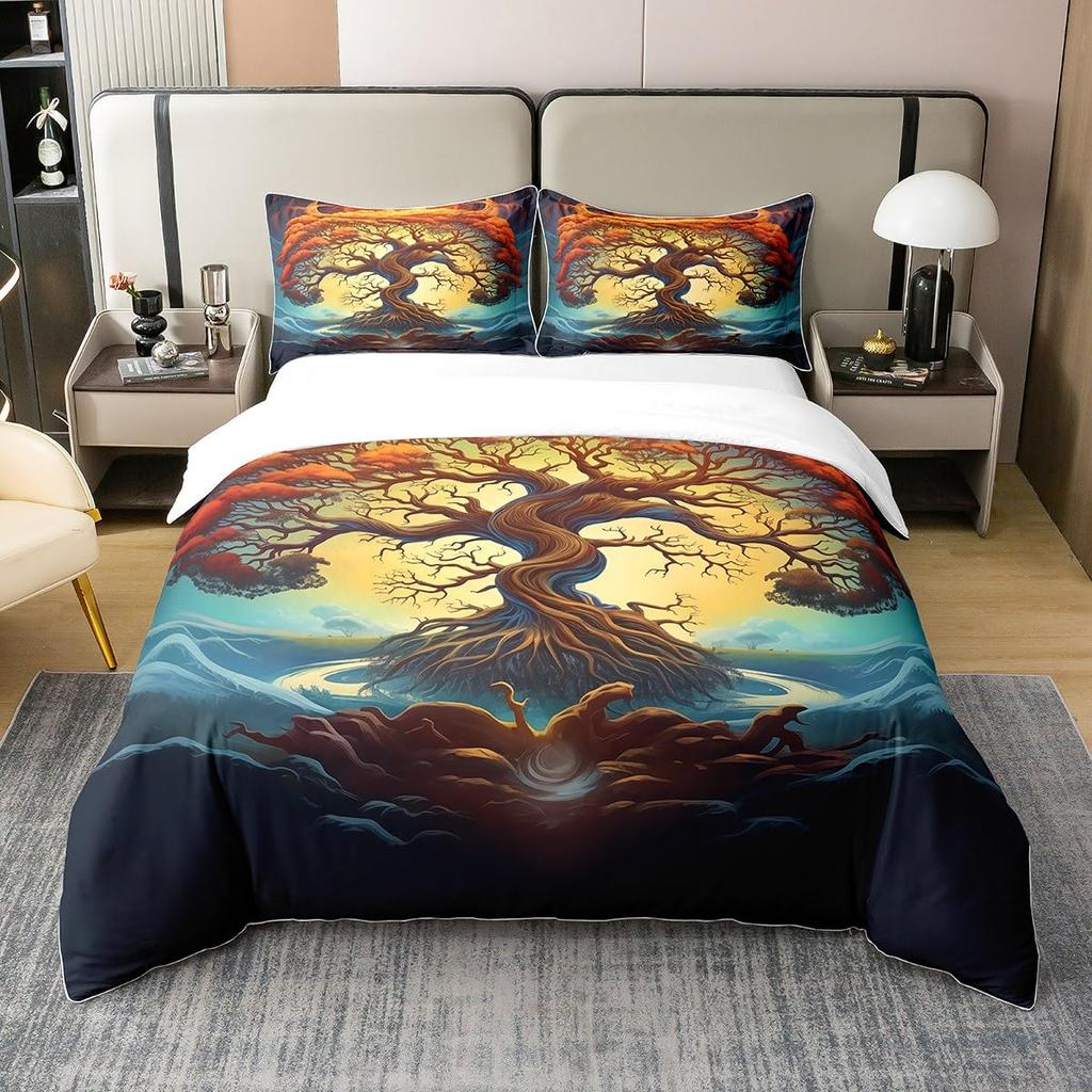 Old Tree Duvet Cover Sets For Kids Teens Queen Quilt Covers Lightweight Down Bedroom Decor 2 Pillowcases 1 Duvet Cover No Quilt