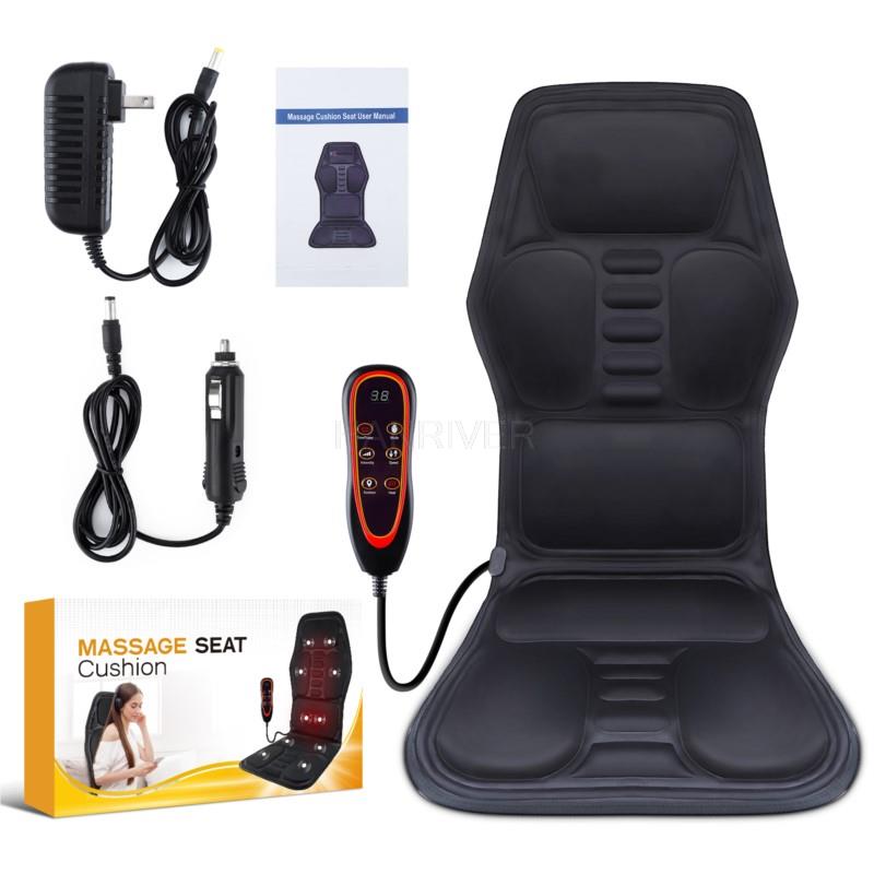 Home Infrared Heating Back Vibrator Massage Pads Electric Vibrating Car Massage Chair Mat Portable 9 Modes Massager Cushion