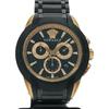 Used VERSACE Men's Watch Quartz Character Chronograph Bezel Cracked VEM8 Black X Gold