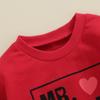 Kids Boys Sweatshirt 6M  12M 18M 24M 3Y 4Y 5Y  Long Sleeve Crew Neck Letters Print Pullover for Valentines Day