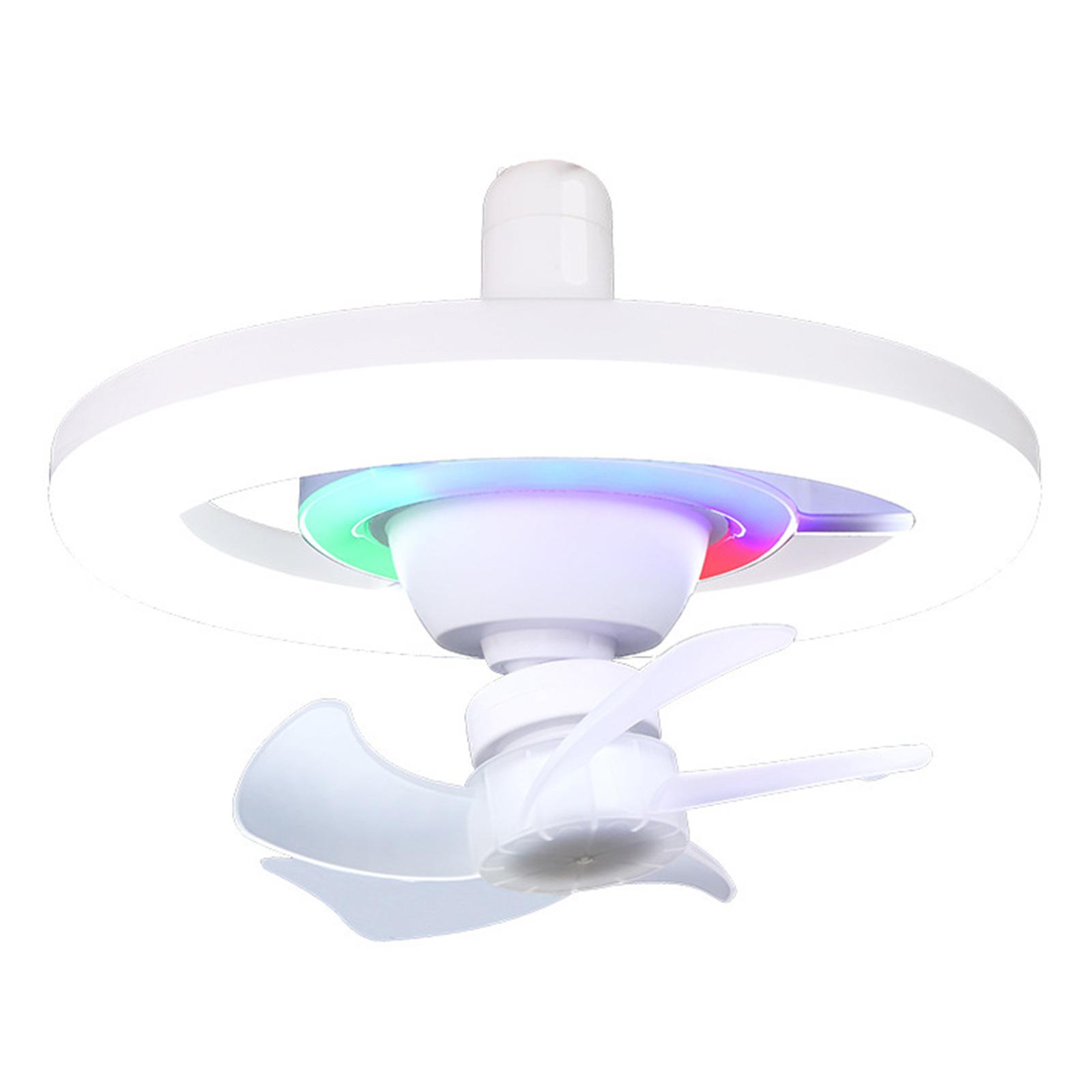 

Светодиодный вентилятор с люминесцентной головкой E27, 16 цветов, поворотная головка на 360 градусов, полная подача воздуха с пультом дистанционного управления слоновая кость