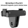 Magnetyczny Adapter Dwuramienny z Gwintem 1/4 do DJI Action 5Pro 4 3 Uniwersalny Port Akcesoria Magnetyczne do Kamery Osmo Action 5 Pro