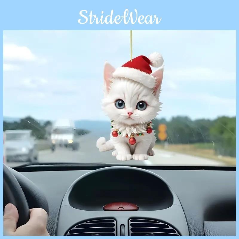 Accessories Acrylic Car Cartoon Cat Pendant Festive Vehicle Decoration Supplies