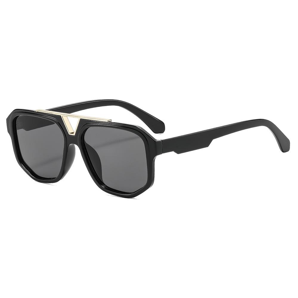 European and American box retro classic double beam pilot sunglasses versatile outdoor sunscreen fashion sunglasses