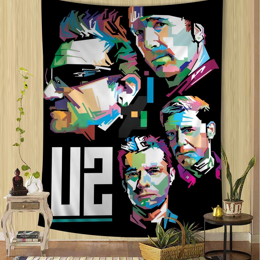 Rock Band U2 Tapestry Anime Hanging Tarot Hippie Wall Rugs Dorm Sheets Cartoon Tapestry Art Science Fiction Room Home Decor