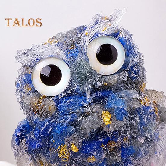 Eulenfigur aus natürlichem Kristall, handgefertigte Eulenstatue aus Kunstharz, gefüllt mit Kristallsteinen, Eulen-Tischdeko für Zuhause, Büro, Auto, Dekoration, Reiki-Heilung