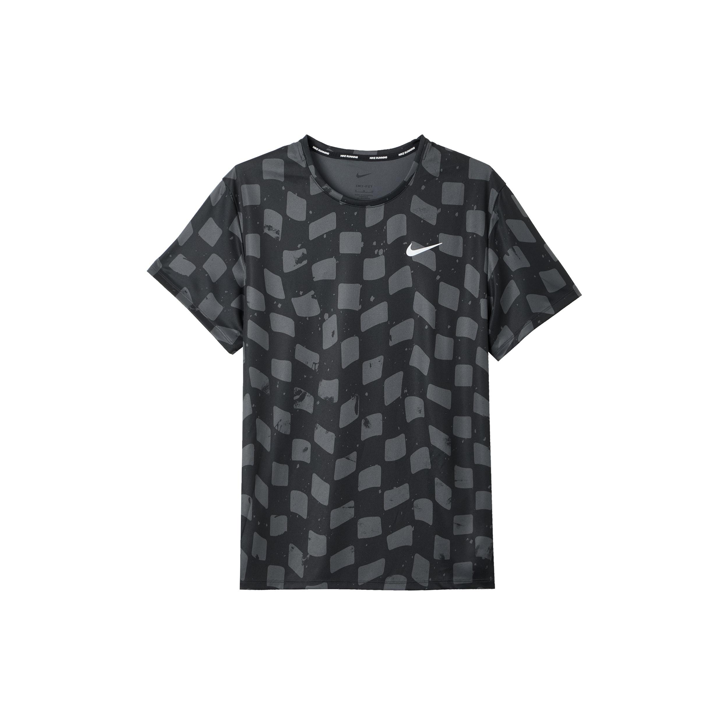 Nike Dri-FIT Miler Short-Sleeve Running Top Black Men s DX0871-060 M