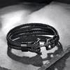 Edelstahl Anker Armband Herren Geflochtenes Lederband Verstellbare Größe Ins Stil Geometrisch Punk Schmuck